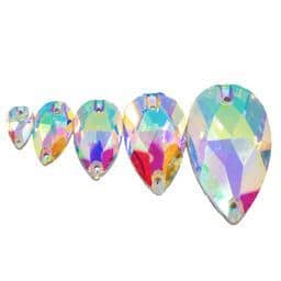 Crystal AB Teardrop Sew On Stones